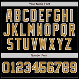 Custom Black Old Gold-White Authentic Two Tone Baseball Jersey