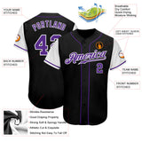 Custom Black Purple-White Authentic Two Tone Baseball Jersey