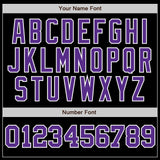 Custom Black Purple-White Authentic Two Tone Baseball Jersey
