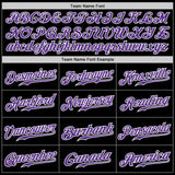 Custom Black Purple-White Authentic Two Tone Baseball Jersey