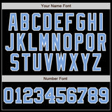 Custom Black Light Blue-White Authentic Two Tone Baseball Jersey