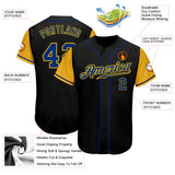 Custom Black Royal-Gold Authentic Two Tone Baseball Jersey