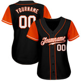 Custom Black White-Orange Authentic Two Tone Baseball Jersey