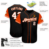 Custom Black White-Orange Authentic Two Tone Baseball Jersey