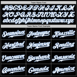 Custom Black White-Light Blue Authentic Two Tone Baseball Jersey