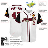 Custom White Crimson-Black Authentic Two Tone Baseball Jersey