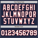 Custom Navy White-Red Authentic Two Tone Baseball Jersey