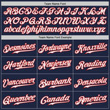 Custom Navy White-Red Authentic Two Tone Baseball Jersey