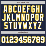 Custom Navy White-Gold Authentic Two Tone Baseball Jersey