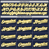 Custom Navy White-Gold Authentic Two Tone Baseball Jersey