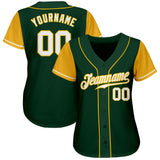 Custom Green White-Gold Authentic Two Tone Baseball Jersey