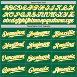 Custom Kelly Green White-Gold Authentic Two Tone Baseball Jersey