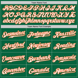 Custom Kelly Green White-Orange Authentic Two Tone Baseball Jersey