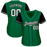 Custom Kelly Green White-Black Authentic Two Tone Baseball Jersey