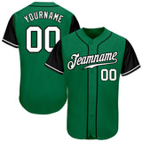 Custom Kelly Green White-Black Authentic Two Tone Baseball Jersey