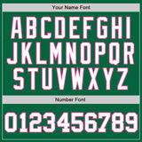 Custom Kelly Green White-Pink Authentic Two Tone Baseball Jersey