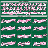 Custom Kelly Green White-Pink Authentic Two Tone Baseball Jersey