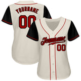 Custom Cream Red-Black Authentic Two Tone Baseball Jersey