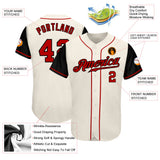 Custom Cream Red-Black Authentic Two Tone Baseball Jersey