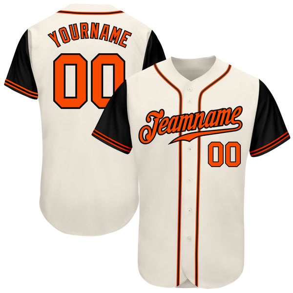 Custom Cream Orange-Black Authentic Two Tone Baseball Jersey Discount ...