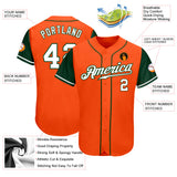 Custom Orange White-Green Authentic Two Tone Baseball Jersey