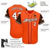 Custom Orange White-Brown Authentic Two Tone Baseball Jersey