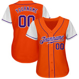 Custom Orange Purple-White Authentic Two Tone Baseball Jersey