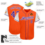 Custom Orange Purple-White Authentic Two Tone Baseball Jersey