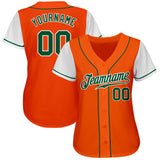 Custom Orange Kelly Green-White Authentic Two Tone Baseball Jersey