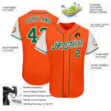 Custom Orange Kelly Green-White Authentic Two Tone Baseball Jersey