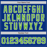 Custom Royal Neon Green-White Authentic Two Tone Baseball Jersey