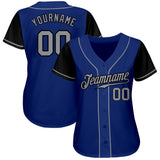 Custom Royal Gray-Black Authentic Two Tone Baseball Jersey