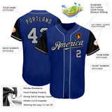 Custom Royal Gray-Black Authentic Two Tone Baseball Jersey