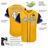 Custom Gold White-Royal Authentic Two Tone Baseball Jersey
