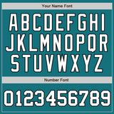 Custom Teal White-Black Authentic Two Tone Baseball Jersey