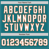 Custom Teal White-Orange Authentic Two Tone Baseball Jersey
