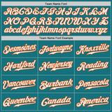 Custom Teal White-Orange Authentic Two Tone Baseball Jersey