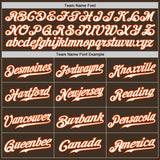 Custom Brown White-Orange Authentic Two Tone Baseball Jersey