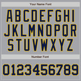 Custom Gray Navy-Gold Authentic Two Tone Baseball Jersey
