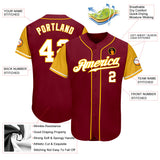 Custom Crimson White-Gold Authentic Two Tone Baseball Jersey