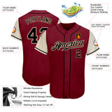 Custom Crimson Black-Cream Authentic Two Tone Baseball Jersey