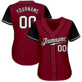 Custom Crimson White-Black Authentic Two Tone Baseball Jersey
