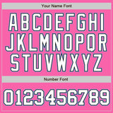 Custom Pink White-Light Blue Authentic Two Tone Baseball Jersey