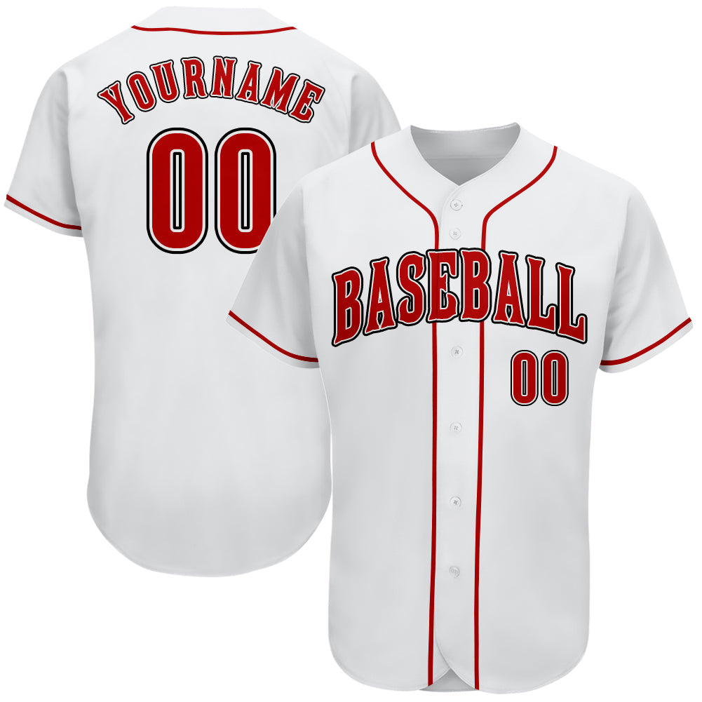 black red and white baseball jersey