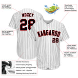 Custom White Black Pinstripe Black-Red Authentic Baseball Jersey