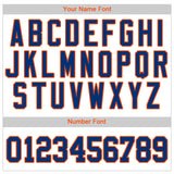 Custom White Royal Pinstripe Royal-Orange Authentic Baseball Jersey
