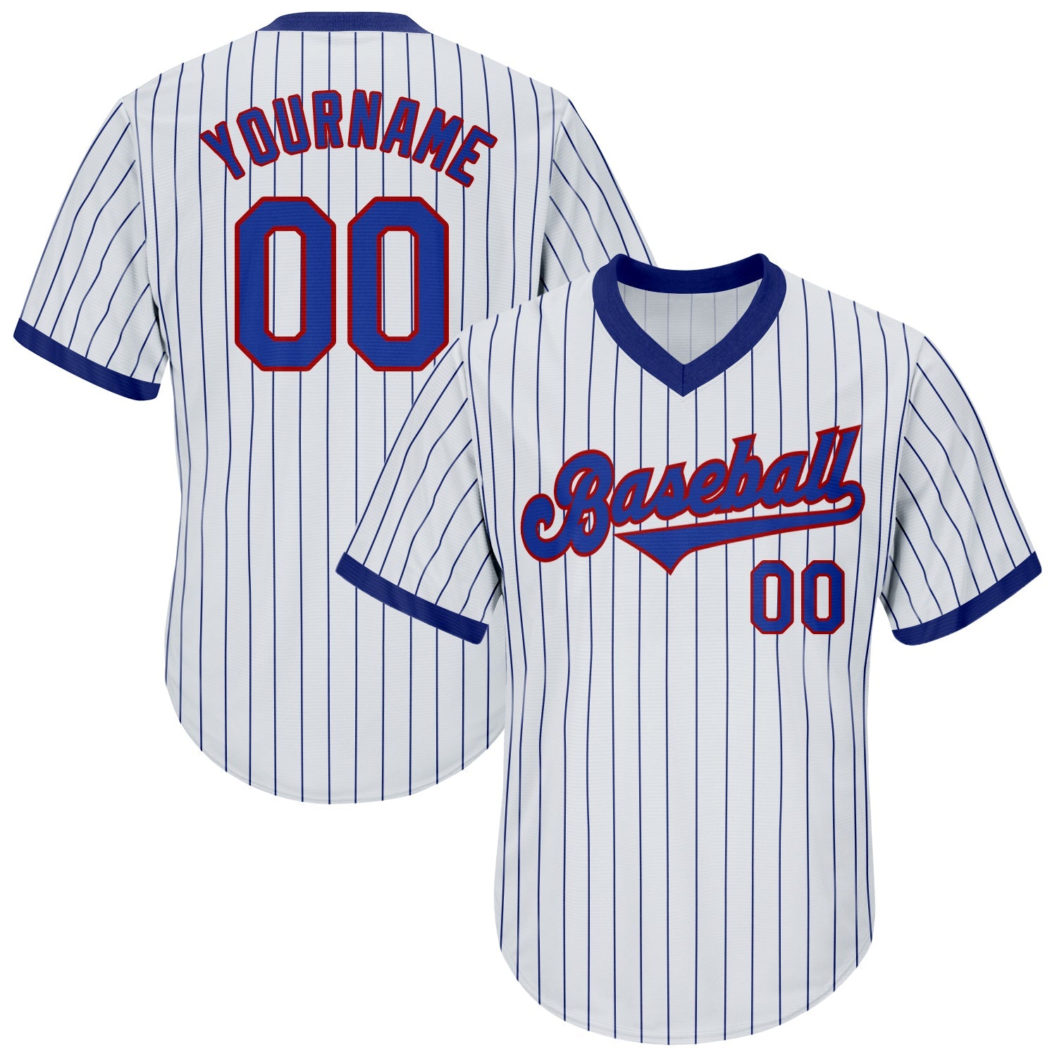 Custom Team Red Baseball Royal Authentic White Royal Strip Throwback Jersey Discount snapmade