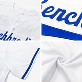 Custom White Navy-Powder Blue Authentic Baseball Jersey