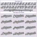 Custom White Purple Pinstripe Black-Gray Authentic Baseball Jersey