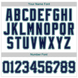 Custom White Navy-Teal Authentic Baseball Jersey